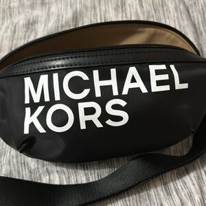 MICHAEL Michael Kors Black and White Logo Mini Belt Bag